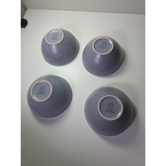 Set of 4 STONE + LAIN Charcoal Modern Stoneware Cereal Soup Bowls - Picture 6 of 10